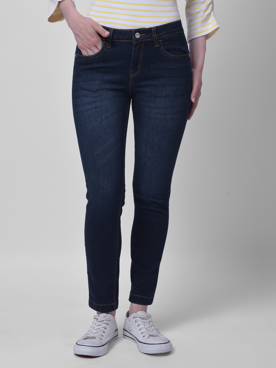 Numero Uno Women Dark Indigo Mid-Rise Skinny Sustainable Jeans